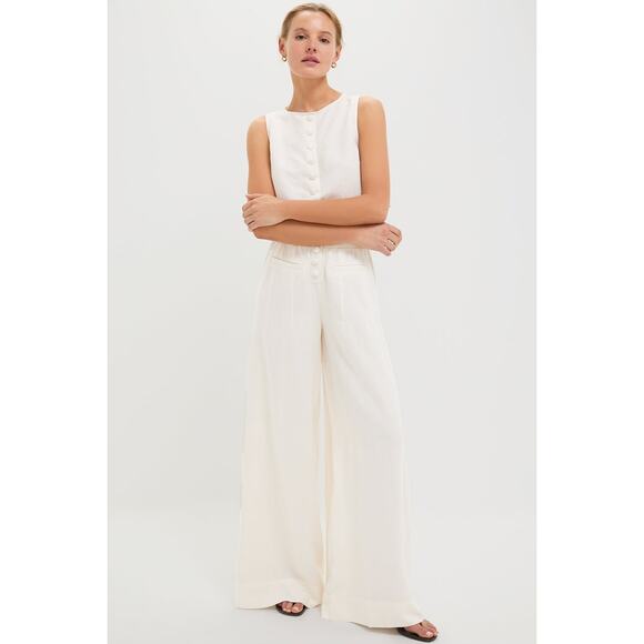 WEWOREWHAT Off-White Boxy Linen Boatneck Top Size 0 NWT Retail $99 Tuckernuck - Picture 5 of 8